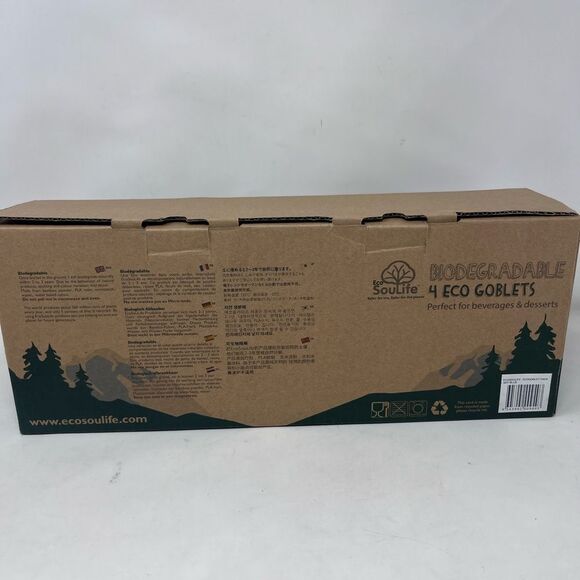 Eco Soul Life Biodegradable Sky Blue Goblet Set of 4 NEW - Picture 5 of 9